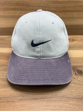 Vintage Nike Two-Tone Gray and Purple Swoosh Baseball Cap